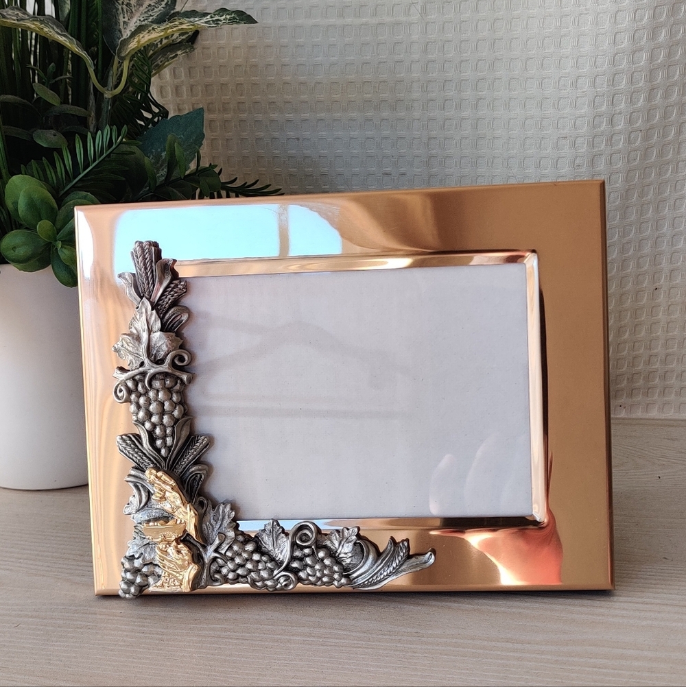 First Holy Communion Gold Plated Picture Frame w/Silver Embellishments 6" x 8"